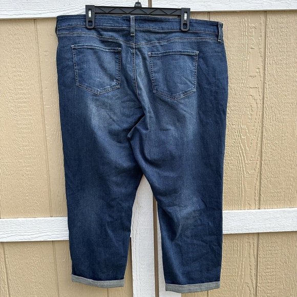 NYDJ Boyfriend Jeans LiftxTuck Embroidered Patches Cuffed Women’s Plus Size 24W - Picture 4 of 14